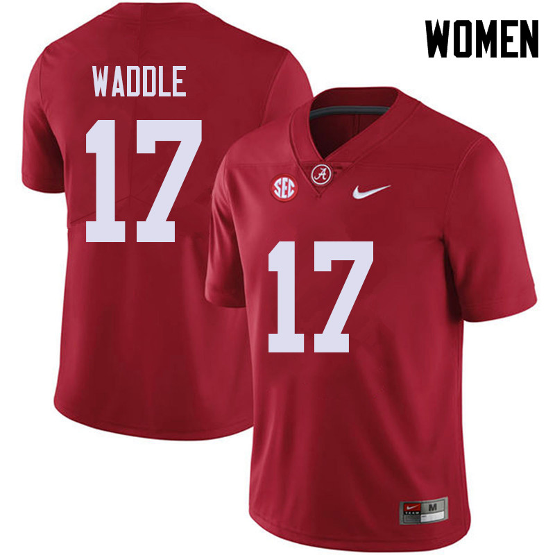 Women #17 Jaylen Waddle Alabama Crimson Tide College Football Jerseys Sale-Red